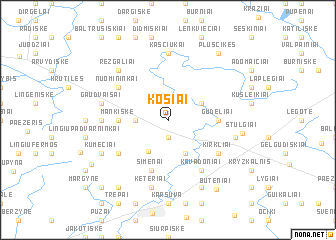 map of Košiai