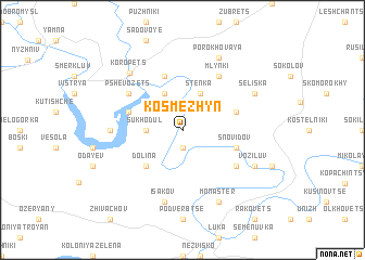 map of Kosʼmezhyn