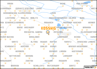map of Koßwig