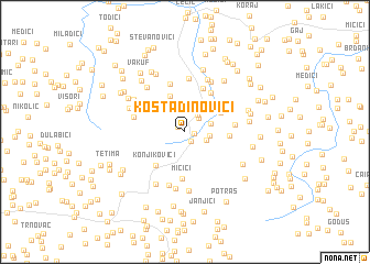 map of Kostadinovići