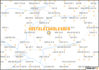 map of Kostelec u Holešova