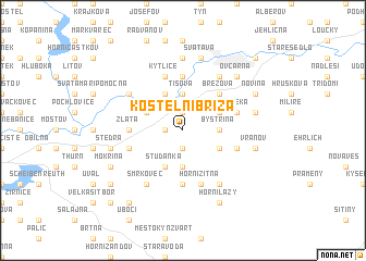 map of Kostelní Bríža