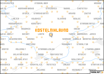 map of Kostelní Hlavno