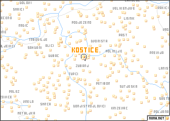 map of Koštice