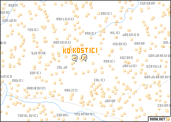 map of Kostići