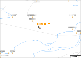 map of Kostomłoty