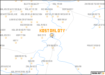 map of Kostomłoty