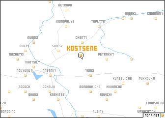 map of Kosʼtsene