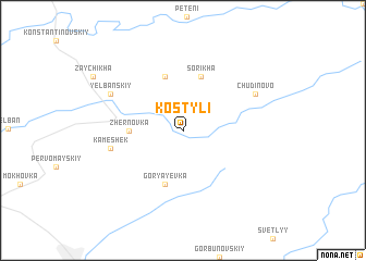 map of Kostyli