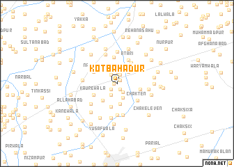 map of Kot Bahādur