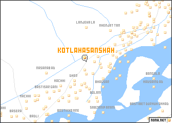 map of Kotla Hasan Shāh