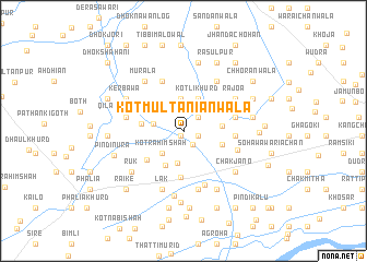 map of Kot Multāniānwāla