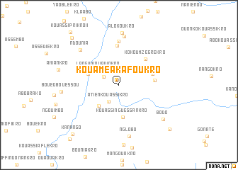 map of Kouamé-Akafoukro