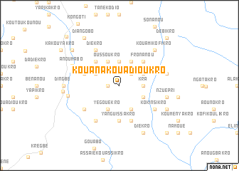 map of Kouanakouadioukro