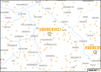 map of Kovačevići