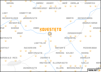 map of Kövestető