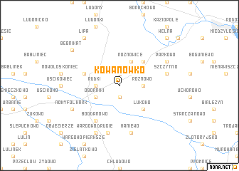 map of Kowanówko