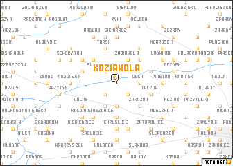 map of Kozia Wola