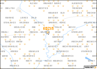 map of Kozín