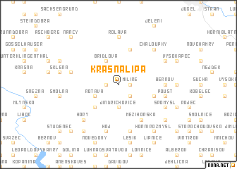 map of Krásná Lípa