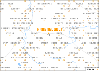 map of Krásné Údolí