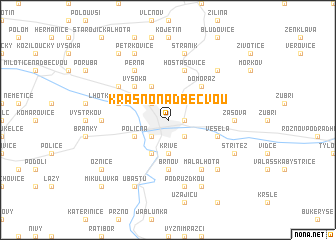 map of Krásno nad Bečvou