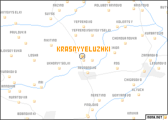 map of Krasnyye Luzhki