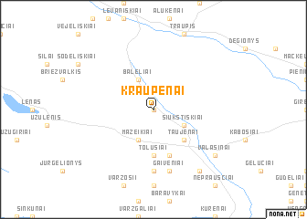 map of Kraupėnai