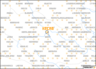 map of Krčma