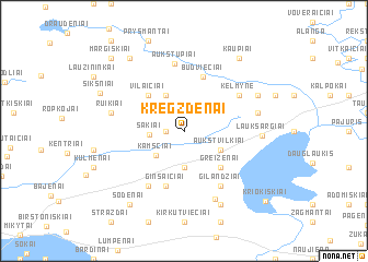 map of Kregždėnai