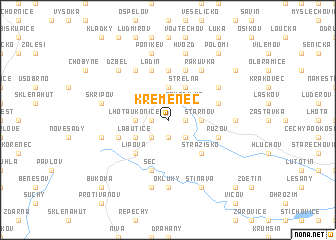 map of Křemenec