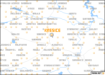 map of Křešice