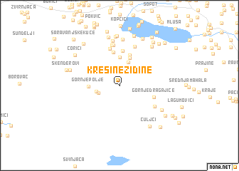 map of Krešine Zidine