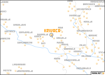 map of Krivača