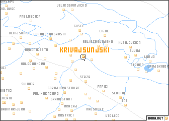map of Krivaj Sunjski