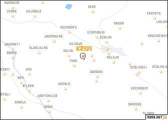 map of Krīvi