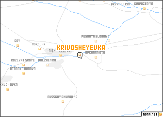 map of Krivosheyevka