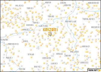 map of Križani