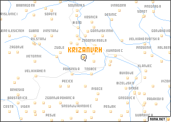 map of Križan Vrh