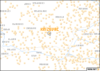 map of Križevac