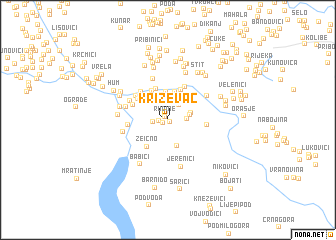 map of Križevac