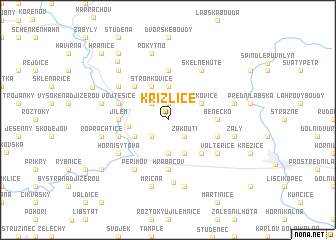 map of Křížlice