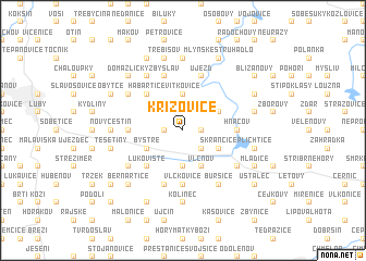 map of Křížovice