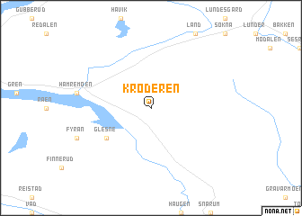 map of Krøderen