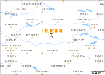 map of Kruncikai
