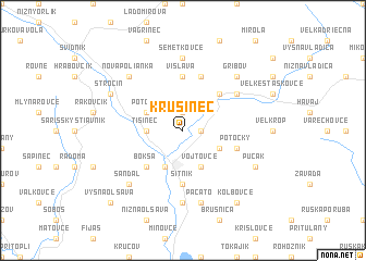 map of Krušinec