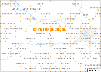 map of Kryštofovo Údolí