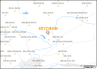 map of Kryžiokai
