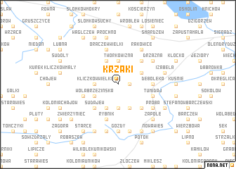 map of Krzaki