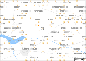 map of Krześlin